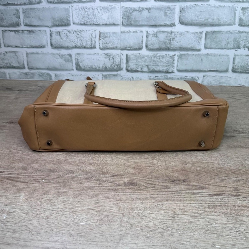 Vintage Coach Bonnies Legacy Linen Canvas Satchel Bag Camel 9435 - Picture 5 of 12